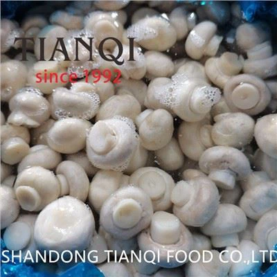 플라스틱 드럼에 얇게 썬 샴피뇽 버섯